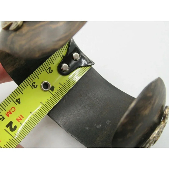 Isharya Wood Cuff Bracelet 18k Gold Vermeil Cubic Zirconia Small - Picture 12 of 16